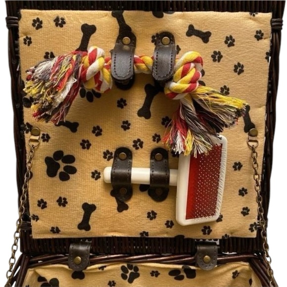 Puppy Picnic Espresso Wooden Accessory Basket - Picture 3 of 5